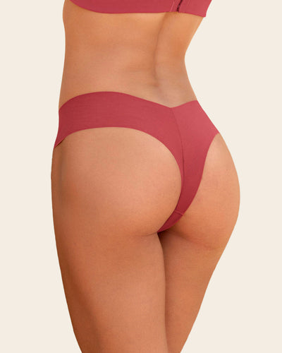 Braga tanga invisible ultraplana sin elásticos y de pocas costuras#color_391-rojo-coral