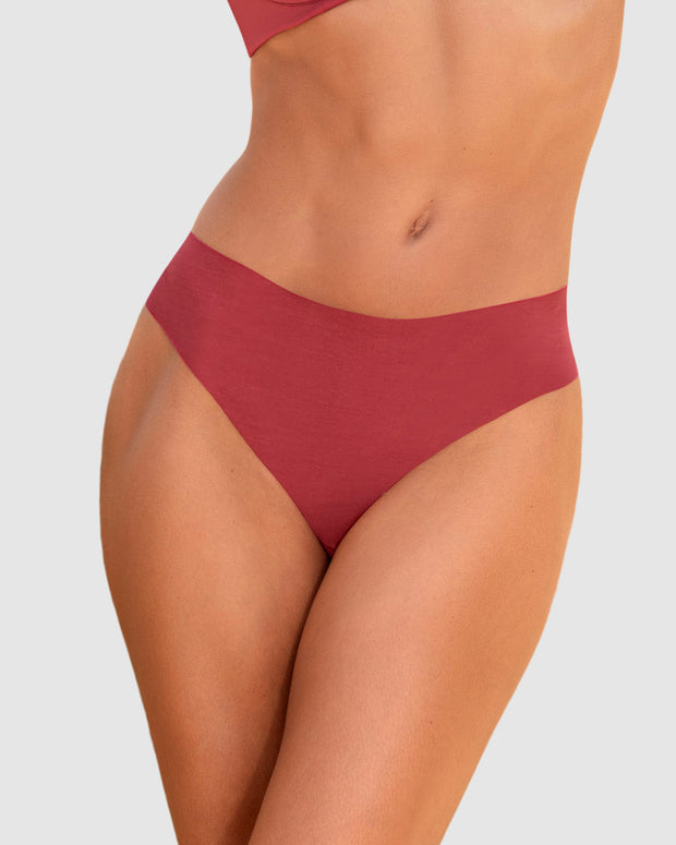 Braga tanga invisible ultraplana sin elásticos y de pocas costuras#color_391-rojo-coral