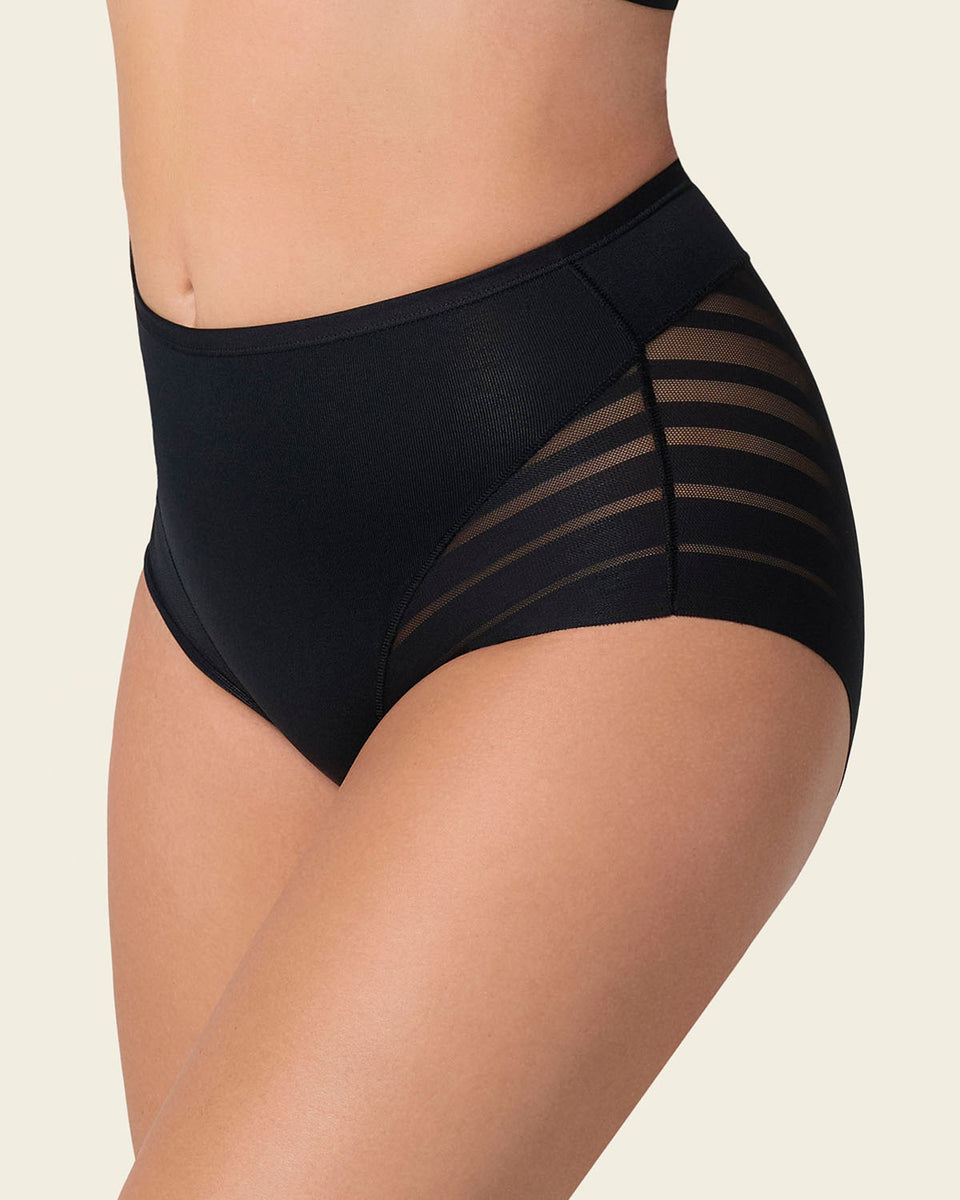 Braga faja clásica con control moderado de abdomen y bandas en tul