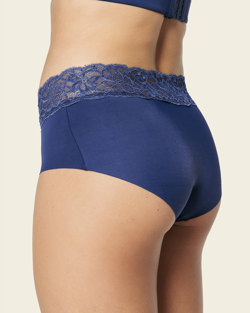 Braga culotte en tela ultraliviana con franja de encaje