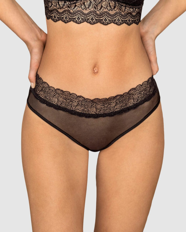Paquete x 5 braguitas de tiro medio en tul y encaje#color_700-negro