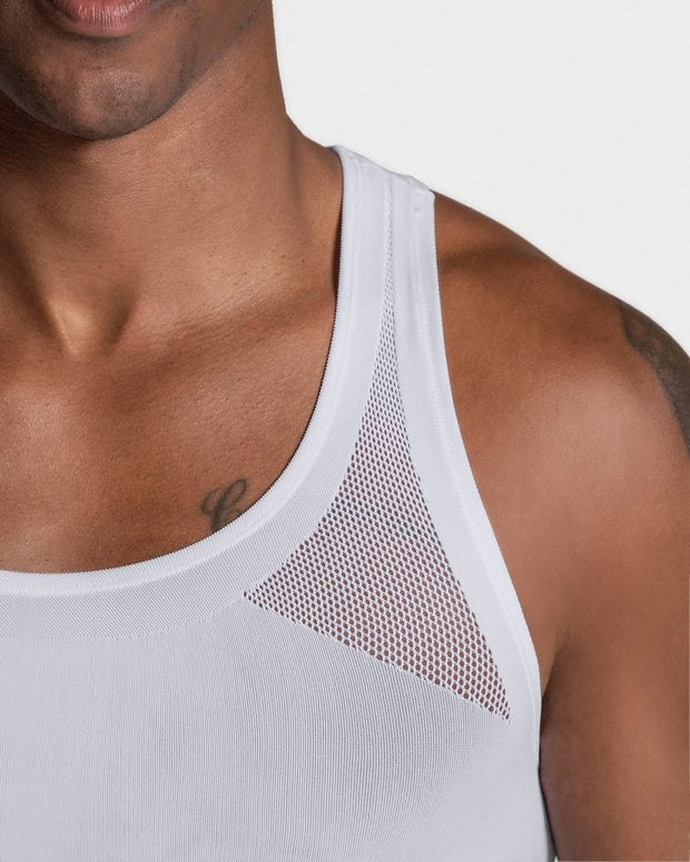 Paquete x 5 camisetas ajustadas para hombre con compresión suave en microfibra#color_000-blanco
