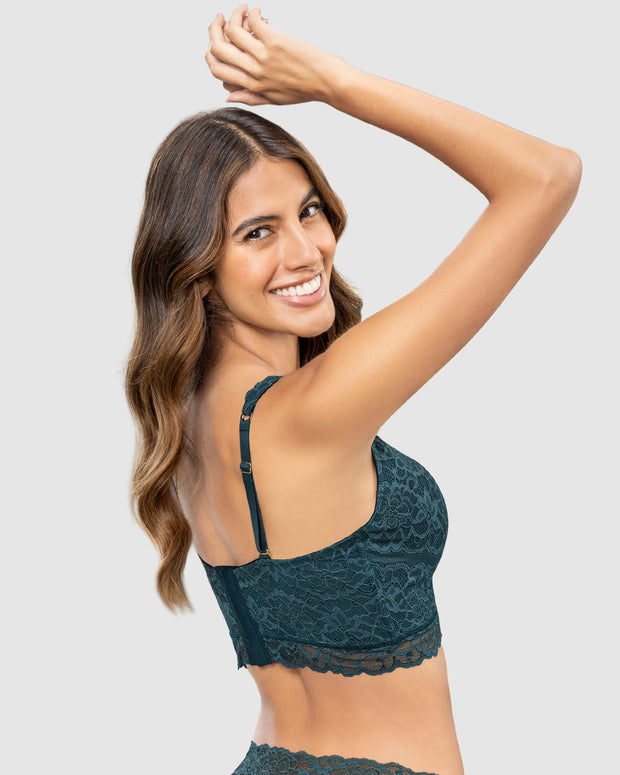 Sujetador tipo bustier sexy support con cubrimiento de espalda#color_249-verde-oscuro