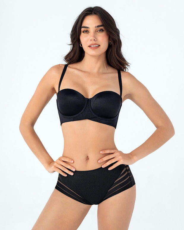 Sujetador  sin  tirantes ideal para pecho mediano y grande#color_700-negro