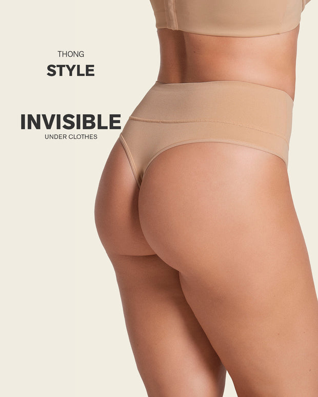 Tanga de control moderado tiro alto en SkinFuse#color_802-habano-claro