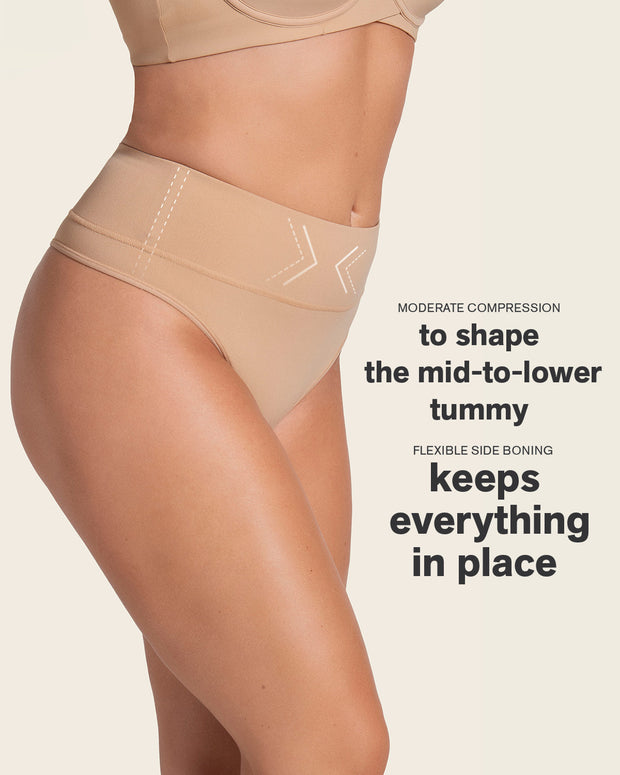 Tanga de control moderado tiro alto en SkinFuse#color_802-habano-claro