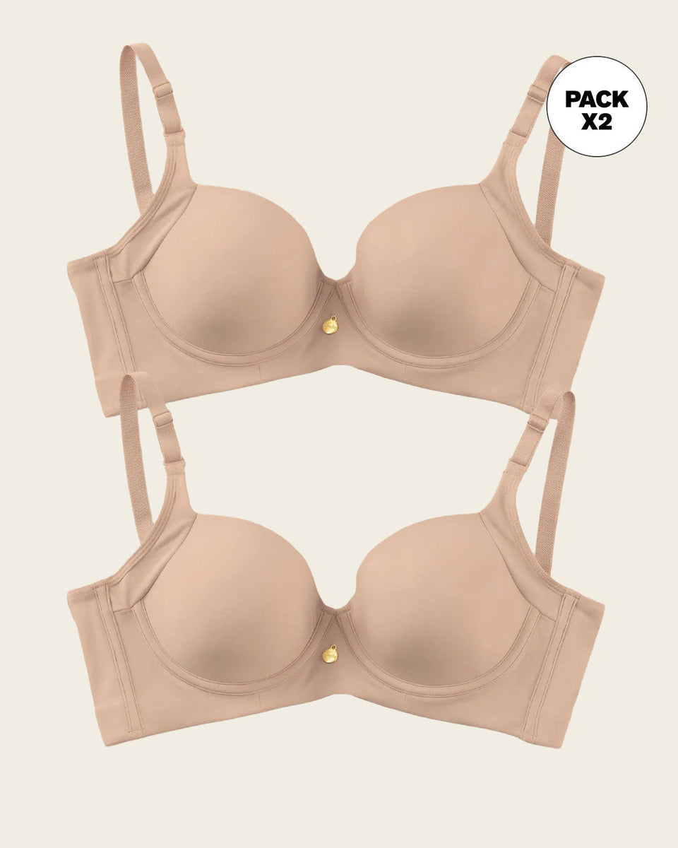 Paquete x 2 sujetadores de push up suave y buen cubrimiento en sisa y espalda Cover Bra