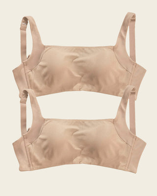 Paquete x 2 sujetadores brastop con buen cubrimiento de sisa y espalda#color_802-habano-claro