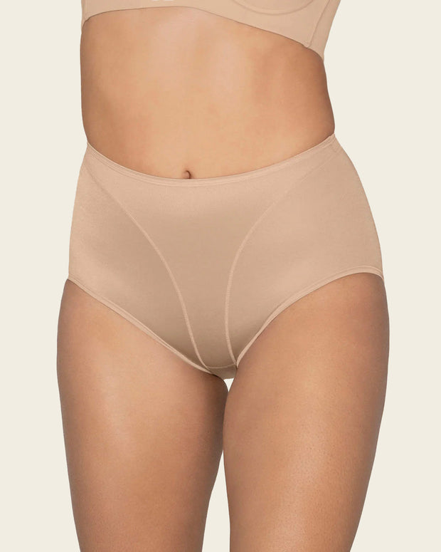 Paquete x 2 bragas fajas clásicas con control suave de abdomen#color_878-beige