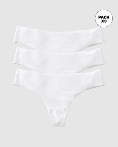 Paquete x 3 tangas invisibles ultraplanos sin elásticos y de pocas costuras#color_000-blanco