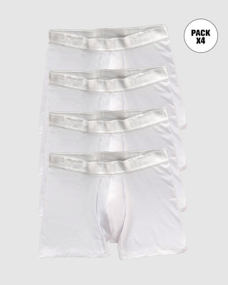 Paquete x 4 bóxers medio diseño ergonómico ultrafresco y cómodo en microfibra#color_000-blanco