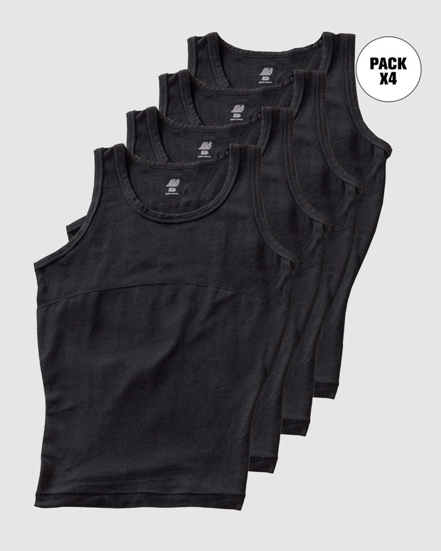 Pack de 4 T-shirts com compressão moderada no abdómen e zona lombar em algodão elástico