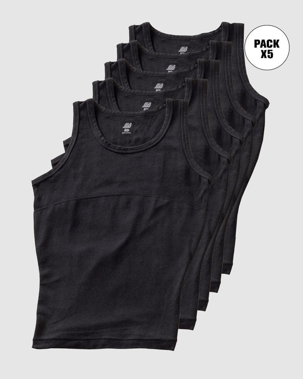 Pack de 5 t-shirts com compressão moderada no abdómen e zona lombar em algodão elástico