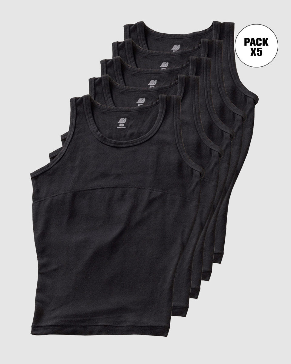 Pack de 5 t-shirts com compressão moderada no abdómen e zona lombar em algodão elástico