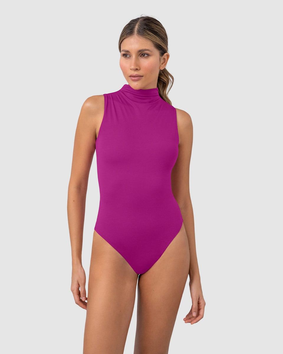 Body de control de abdomen con cuello alto
