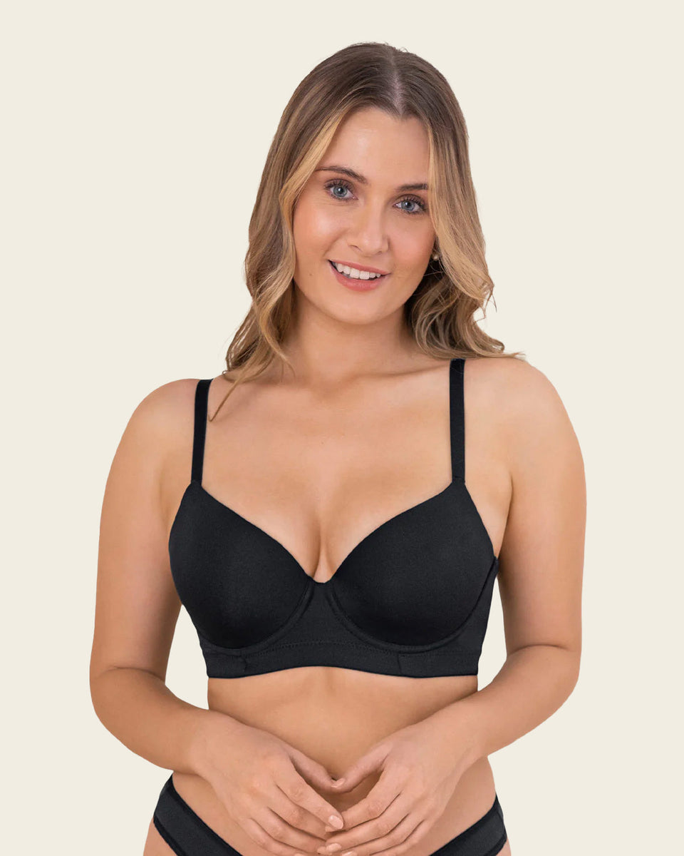 Sujetador triangular de push up medio y espalda ancha