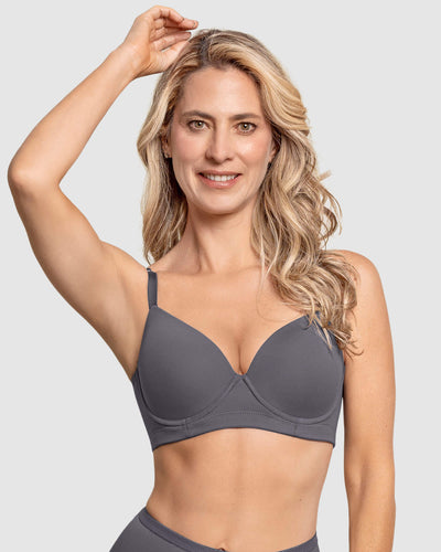 Sujetador triangular de push up medio y espalda ancha#color_721-gris-oscuro