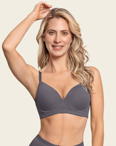 Sujetador triangular de push up medio y espalda ancha#color_721-gris-oscuro