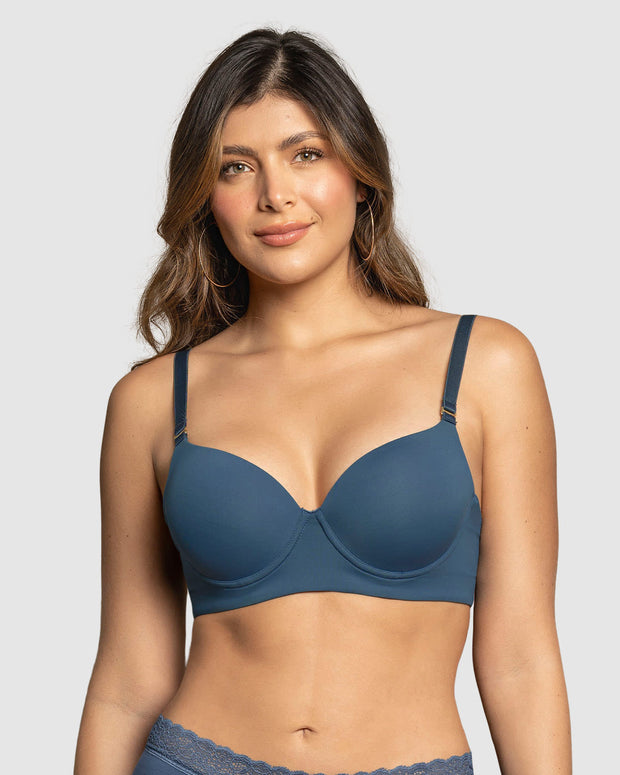 Sujetador triangular de push up alto#color_599-azul