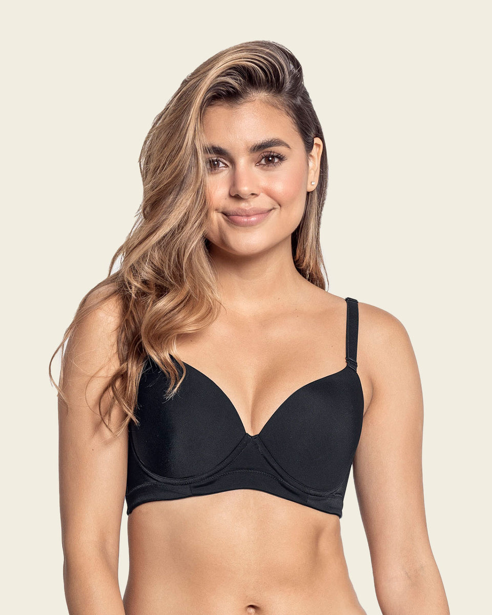 Sujetador triangular de push up medio y espalda ancha