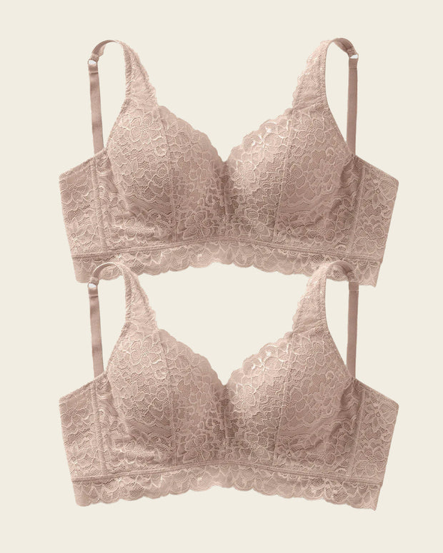 Paquete x 2 sujetadores en encaje ideales para pecho pesado Sexy Support#color_802-habano-claro