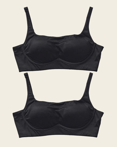 Paquete x 2 sujetadores sin aro ultracómodos de alto soporte y cubrimiento Everyday Bra#color_700-negro