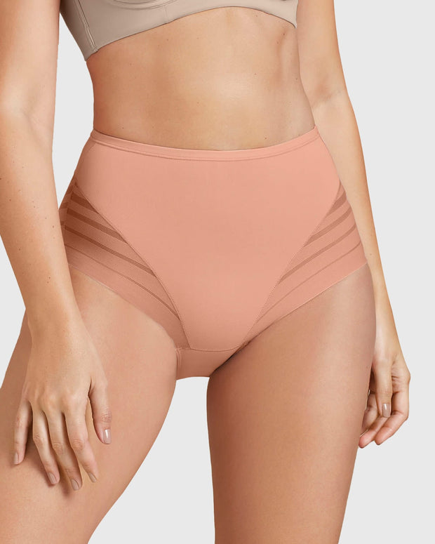 Braga faja clásica con control moderado de abdomen y bandas en tul#color_a18-rosado-claro