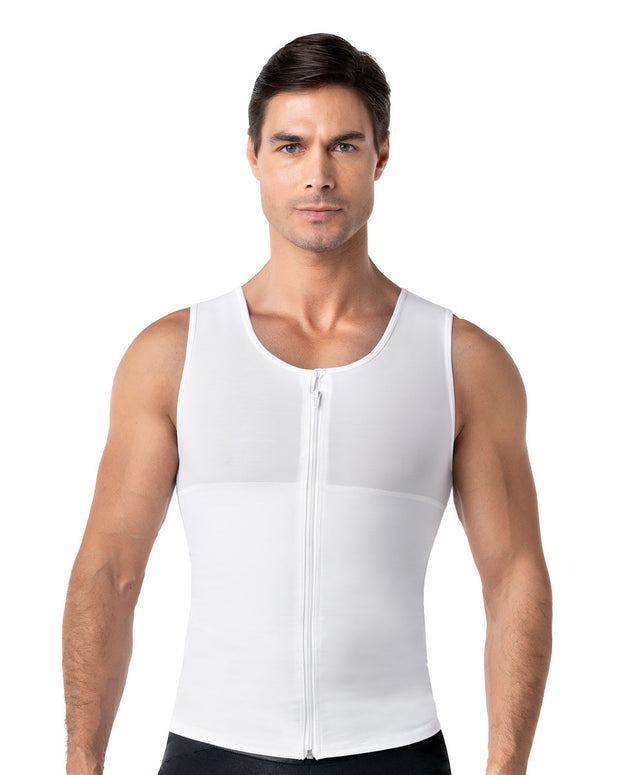 Chaleco masculino de compresión en powerslim#color_000-blanco